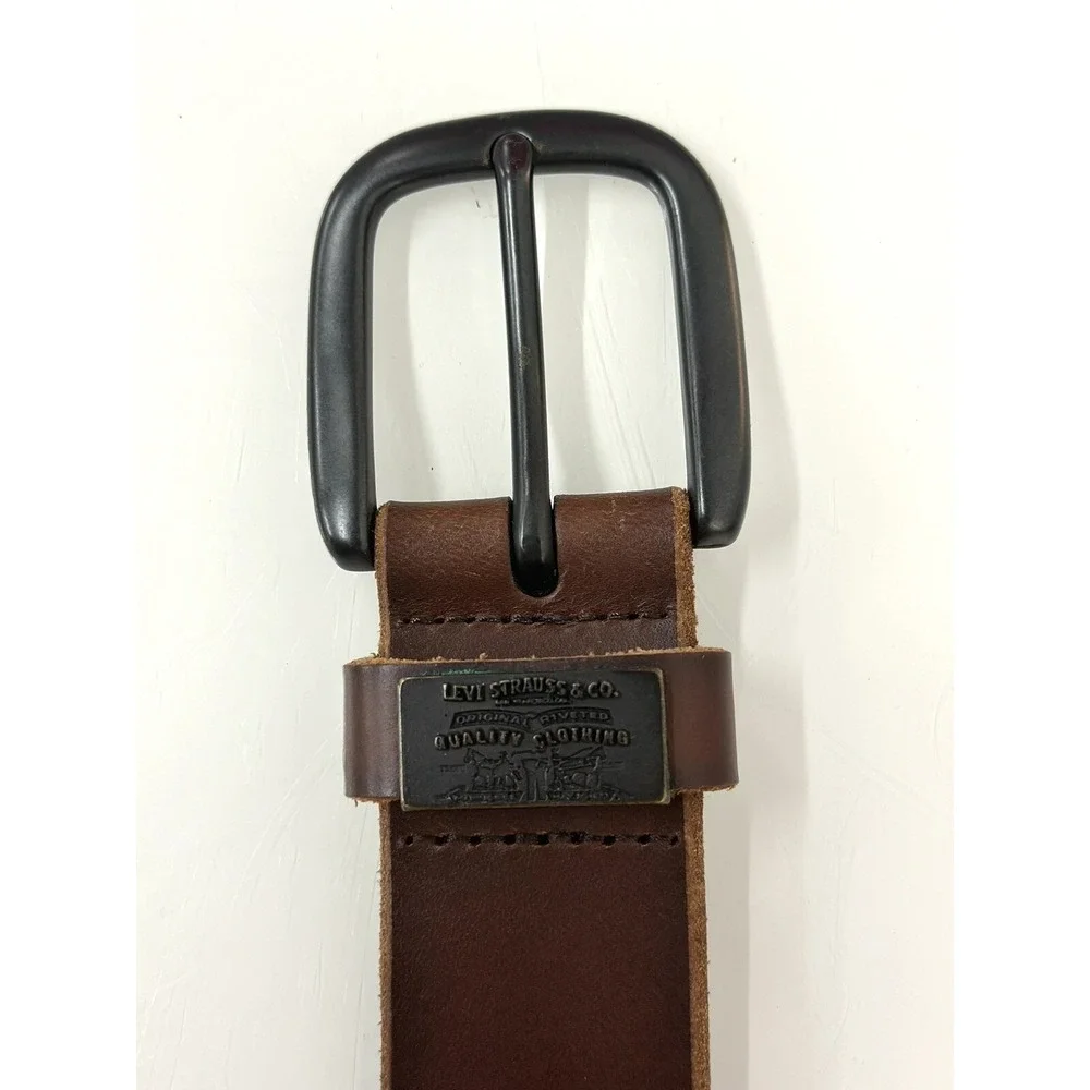 MEN'S LEVI'S Broun GENUINE LEATHER Belt size 44/110cm #11LV02HO
